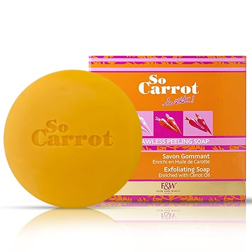 FAIR & WHITE So Carrot, Flawless Exfoliating Soap - 200g / 6.7 fl oz - Skin Brightening Soap for Deep Cleansing & Moisturizing - Exfoliating Soap Bar Beauty & Personal Care FAIR & WHITE