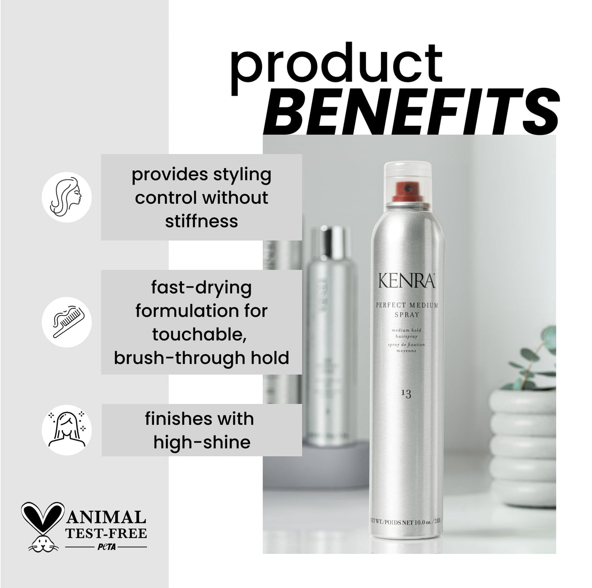 Kenra Professional Perfect Medium Spray 13 50% | Provides Styling Control Without Stiffness | Medium Hold | Fast-Drying Formulation | High Shine Beauty & Personal Care Kenra Professional
