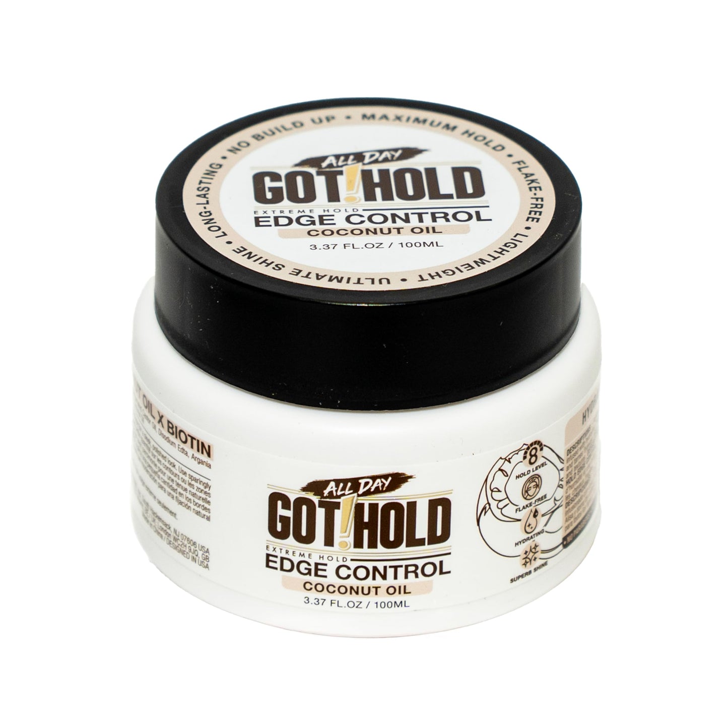 ALL DAY GOT HOLD Extreme hold Coconut oil Edge Control 3.37 fl.oz/100ml Beauty & Personal Care ALL DAY GOT HOLD