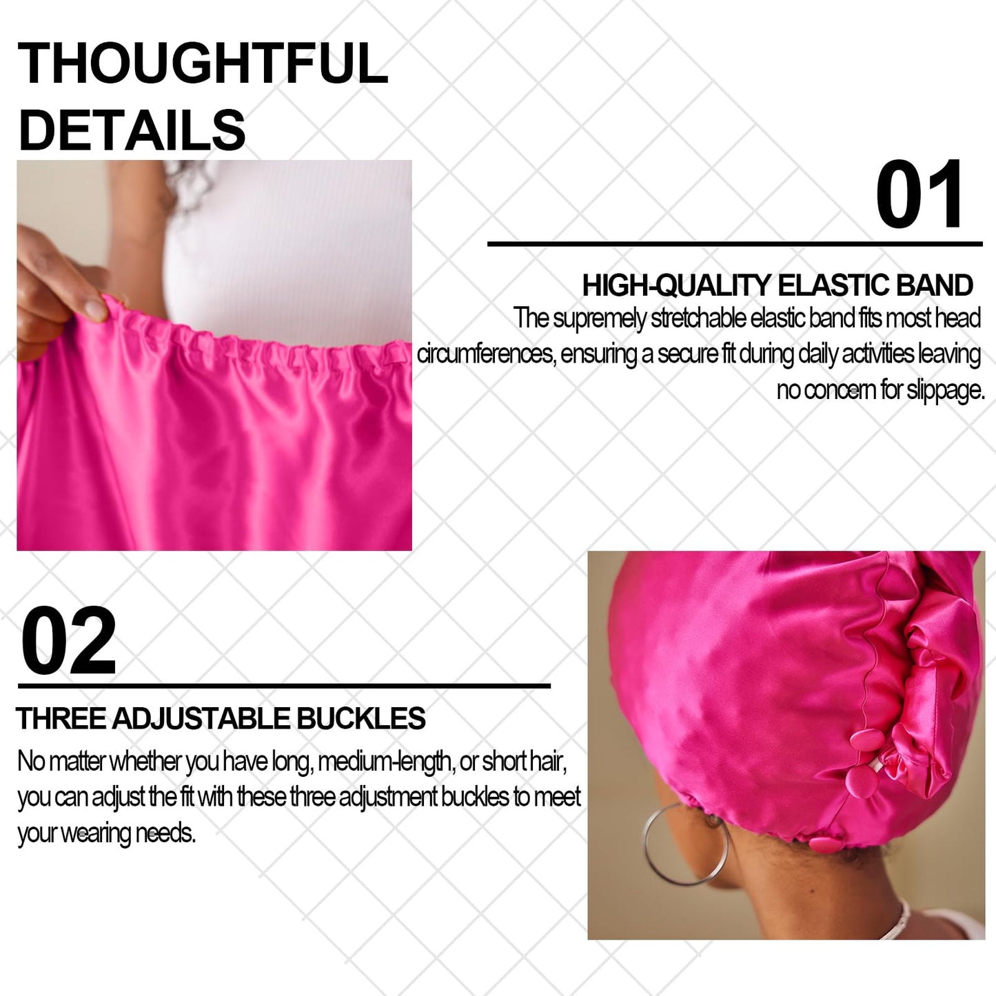 PROMEED Hydrating Silk Bonnets with Hyaluronic Acid, 100% 23 Momme Mulberry Silk Turban for Long Hair Care, Moisture Silk Sleep Cap for Healthy Beauty and Personal Care PROMEED
