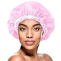 DONNA Flower Pattern Sleep Cap Hair Sleep Shower Cap Bonnet satin Bonnet for Sleeping Hat PINK Beauty & Personal Care DONNA