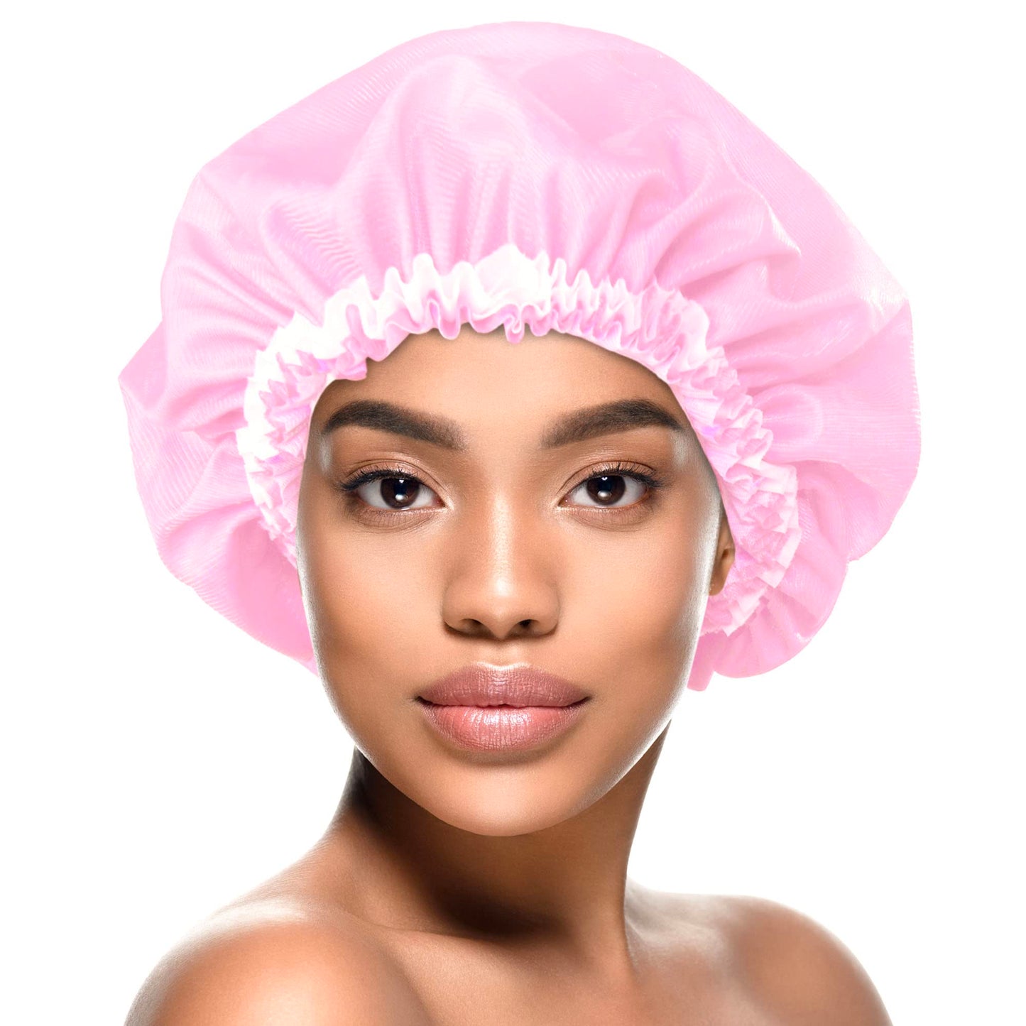 DONNA Flower Pattern Sleep Cap Hair Sleep Shower Cap Bonnet satin Bonnet for Sleeping Hat PINK Beauty & Personal Care DONNA