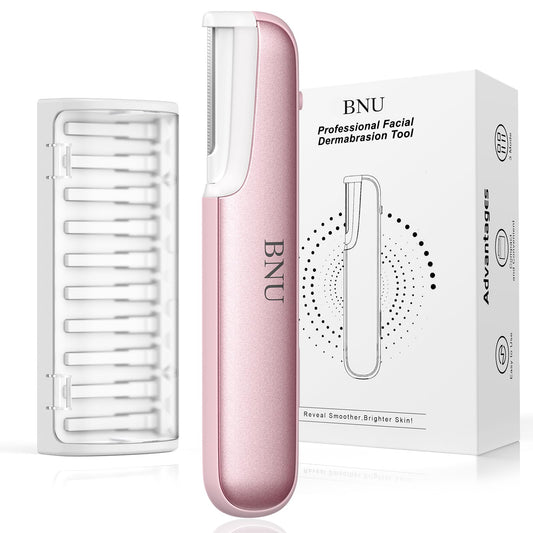 Dermaplane Razor for Women Face, BNU Facial Hair Remover for Anti-Aging, Rechargeable, LED Light, Sonic Edges, 3 Speeds, Ergonomic Handle Face Beauty and Personal Care BNU