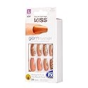 KISS Glam Fantasy Ultimate Illusion Nails, Special FX Fake Gel Nails Kit, “Don't Lose My Number” with Pink Mini Nail File, and 28 Glue On Nails Beauty & Personal Care KISS