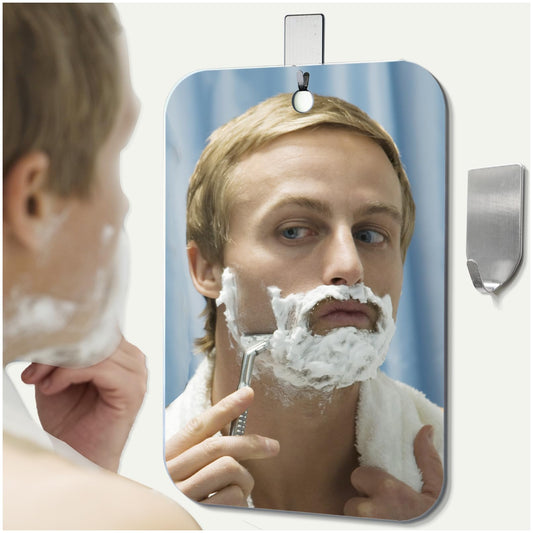NKJVE Shatterproof Shower Mirror fogless for Shaving Mirror (Larger,11"x8") Small Wall Hanging Camp Vanity Mirror,Unbreakable Makeup Travel Camping Beauty & Personal Care NKJVE