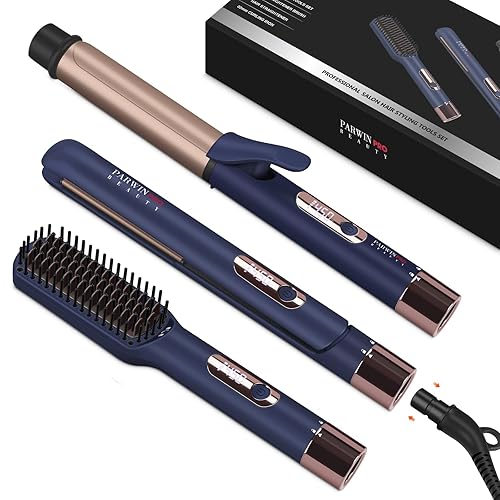 Hair Straightener and Curler, PARWIN PRO BEAUTY 1'' Flat Iron, 1.25'' Curling Iron Hair Straightener Brush with Detachable Power Cord, LED Temp Beauty & Personal Care PARWIN PRO BEAUTY