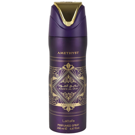 Lattafa Bade'e Al Oud Amethyst - Floral, Spicy, Woody, Sweet - Perfumed Deodorant Spray for Unisex, 6.67 Ounce / 200 ml Beauty and Personal Care Lattafa