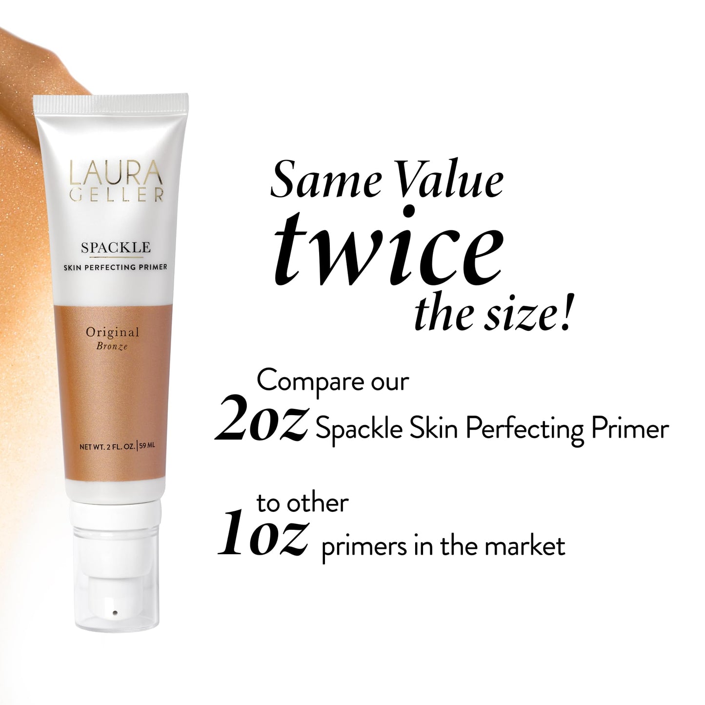 LAURA GELLER NEW YORK Spackle Primer - Bronze - Super-Size 2 Fl Oz - Hyaluronic Acid Makeup Primer for Mature Skin Beauty & Personal Care LAURA GELLER NEW YORK