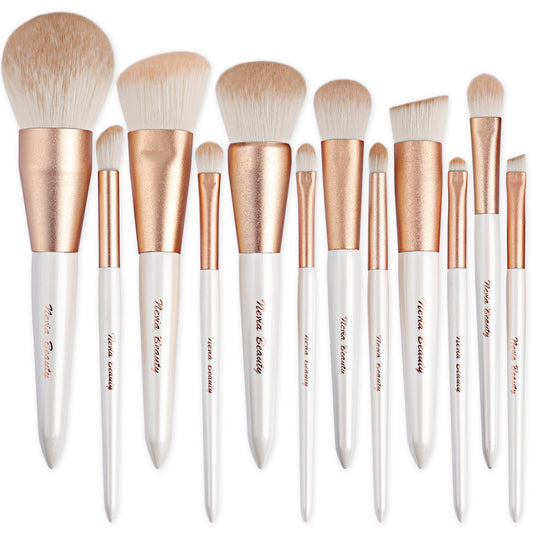 Makeup Brushes Set, EVRCHGIEA 12pcs Premium Eye Shadow, Eyebrows, Eyeliner, Concealer, Lip Liner?Foundation Makeup Brush White Travel Makeup Beauty & Personal Care EVRCHGIEA