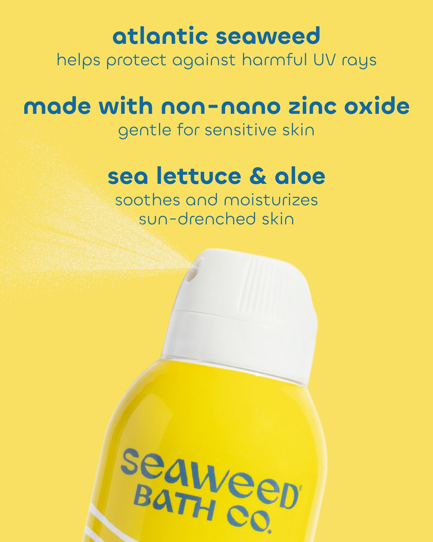 Seaweed Bath Co. Sheer Mineral Sensitive SPF 50 Broad Spectrum Sunscreen Spray - Fragrance Free, Non-Nano, Skin-Friendly Formula - 6 oz Beauty & Personal Care The Seaweed Bath Co.