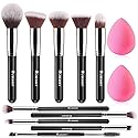 BEAKEY Makeup Brushes Set, Professional Foundation Eyeshadow Concealer Blush Powder Bronzer Applicator, 2 Blender Sponge with Beauty Paper Beauty & Personal Care BEAKEY