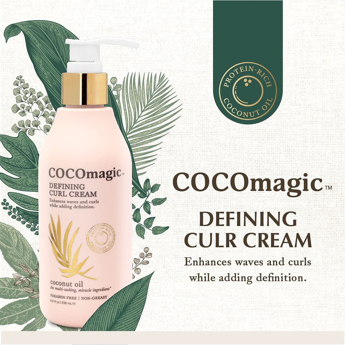 Cocomagic Defining Curl Cream | Extra Frizz Control | Protects Against Split Ends and Breakage | Paraben Free (8 oz) Beauty & Personal Care Cocomagic