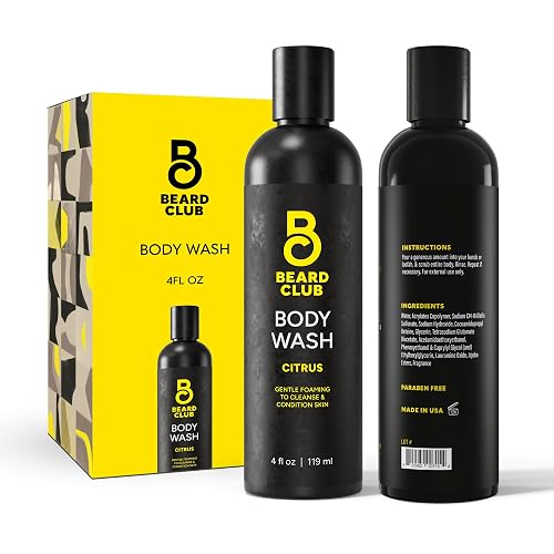 The Beard Club Fresh Water Body Wash: Invigorating All-in-One Shower Gel for Men, Deep Cleansing & Moisturizing Formula, Sulfate-Free, with Natural Beauty & Personal Care The Beard Club