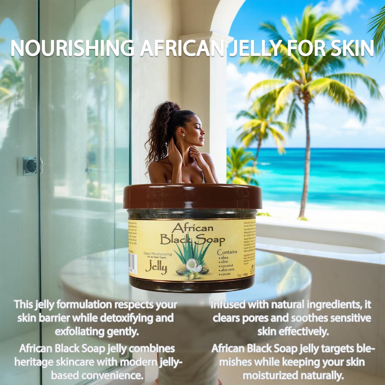 OKAY African Black Soap Jelly Antiseptic Wash - Acne & Blemish Cleanser for Face & Body, Helps with Dark Spots & Uneven Skin Tone, Sulfate, Silicone Beauty & Personal Care OKAY