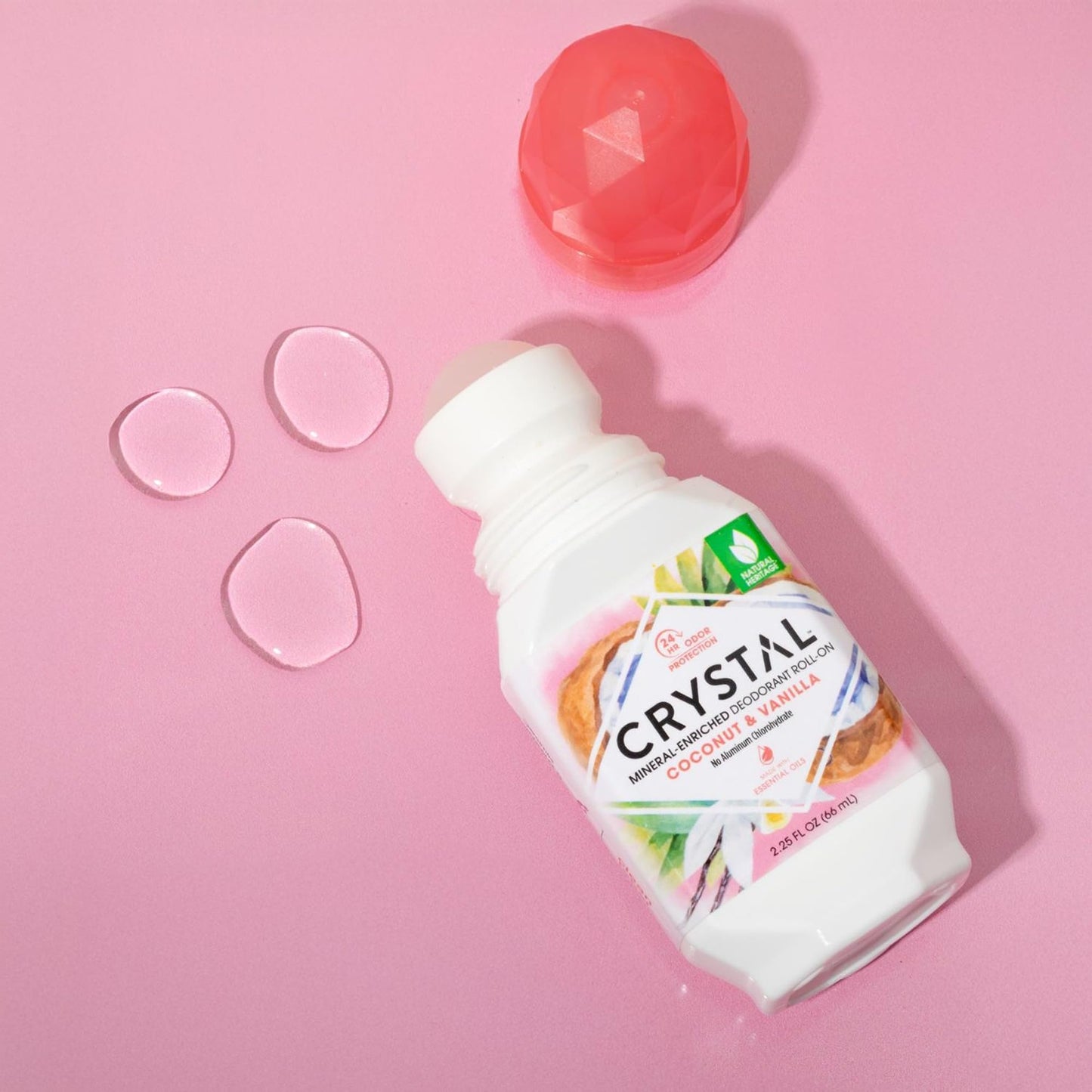 Crystal Deodorant Essence Roll-On 2.25oz Coconut Vanilla (3 Pack) Beauty and Personal Care Crystal Essence