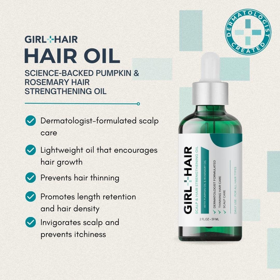 G+H Strengthening Oil | Promotes Thicker, Fuller Hair & Healthy Scalp | With Pumpkin & Rosemary for Healthy Hair | For All Hair Types (2 fl oz) Beauty & Personal Care GIRL+HAIR
