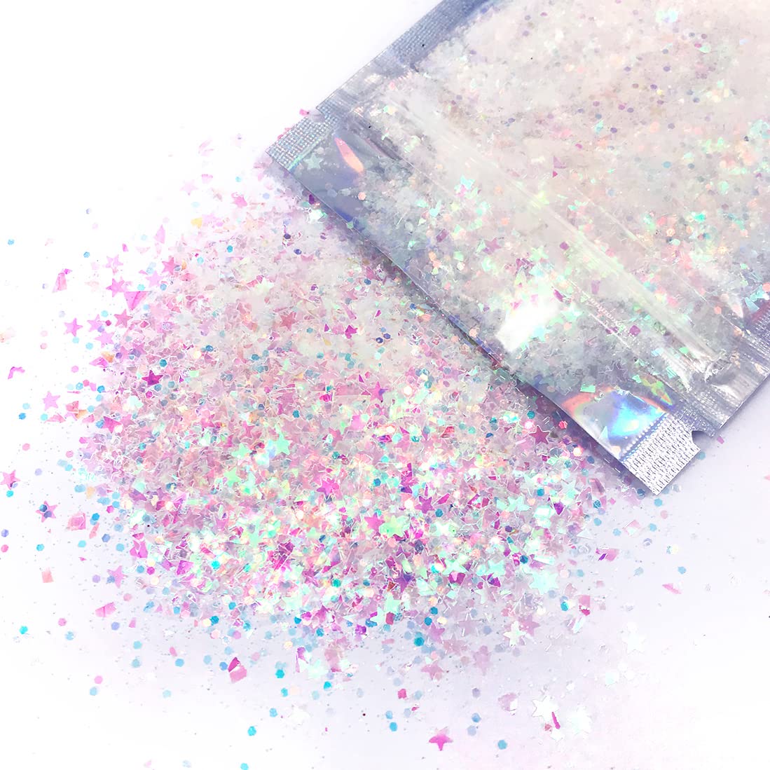 Iridescent Face & Body Glitter - Chunky Glitter - Uses Include: Holidays, Cheerleading, Festival, Rave, Hair, Makeup, Face, Body, Nails, Resin, Arts Beauty & Personal Care Electric Bliss Beauty