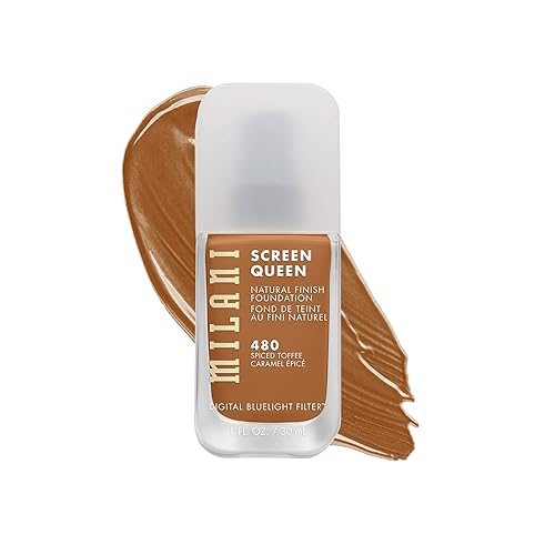 Milani Screen Queen Liquid Foundation Makeup - Cruelty Free Foundation With Digital Bluelight Filter Technology (Spiced Toffee) Beauty & Personal Care Milani