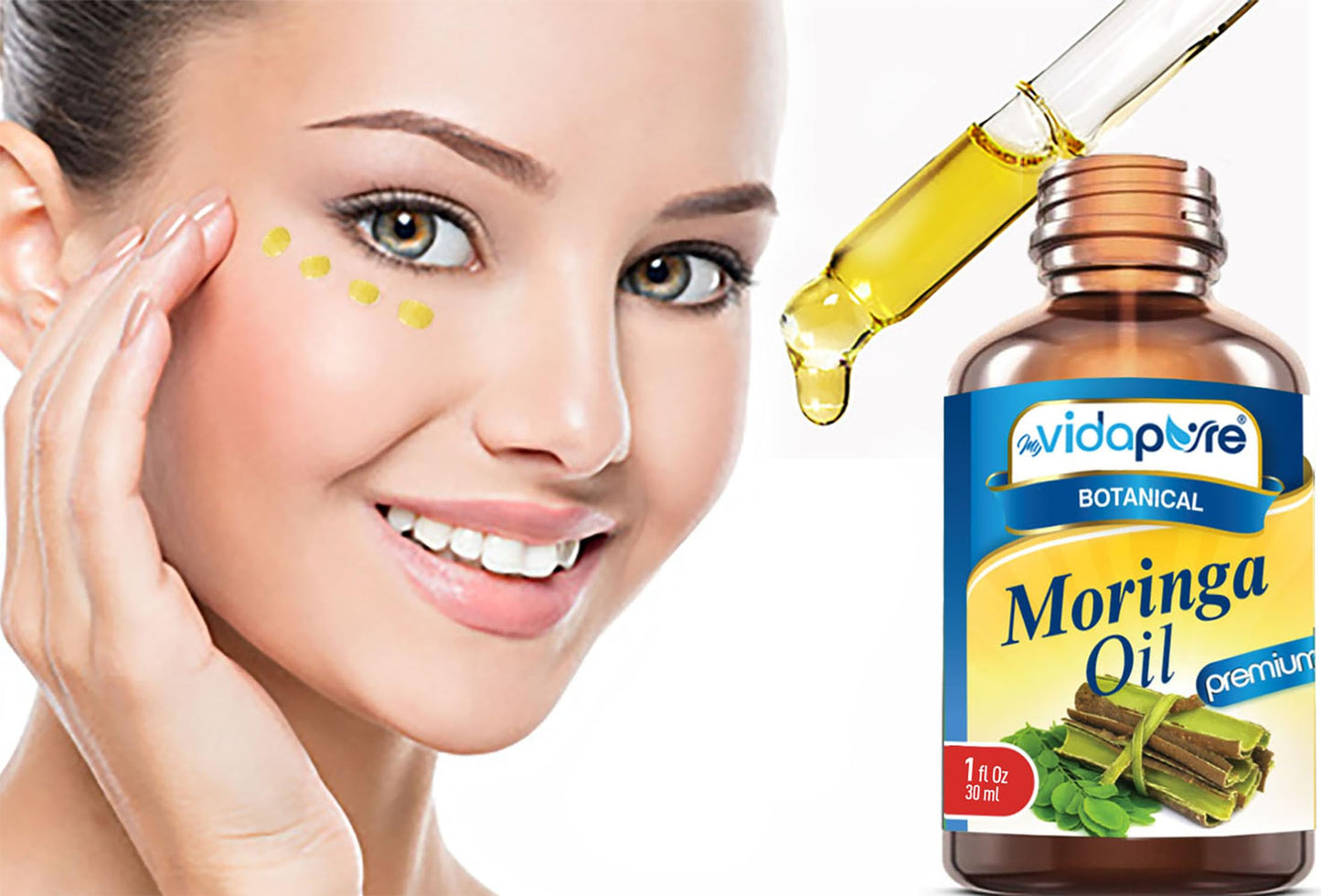 MYVIDAPURE MORINGA OIL Moringa oleifera 100% Pure REFINED UNDILUTED Cold Pressed for Skin, Face, Hair, Lip and Nail Care (1 Fl Oz) Beauty & Personal Care MYVIDAPURE