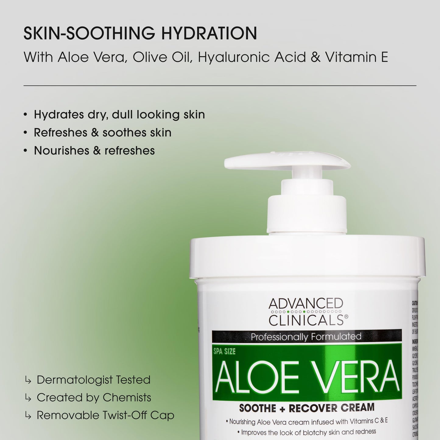 Advanced Clinicals Aloe Vera Lotion Skin Care Relief | Vitamin E Infused Hyaluronic Acid Moisturizer & Vitamin C Body Lotion For Women & Men Helps Beauty & Personal Care Advanced Clinicals