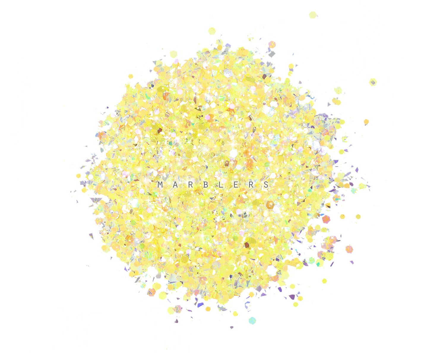 MARBLERS Mixed Shaped Face & Body Glitter [Yellow] 0.18oz (5g) | Chunky | Chopped | Flake |Non-Toxic | Vegan | Cruelty-Free | Festival, Rave & Party Beauty & Personal Care MARBLERS