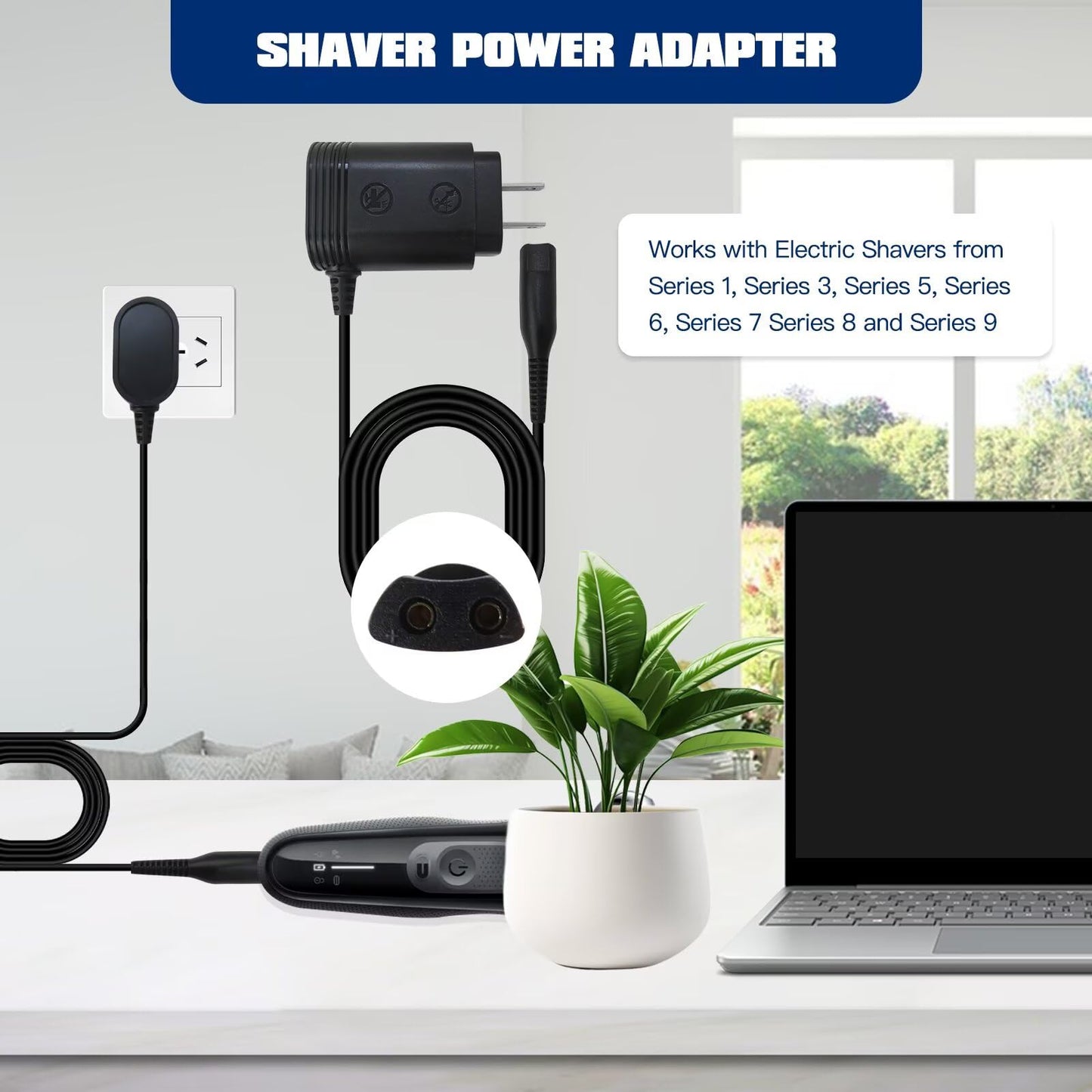 RGNEIN Optimized Electric Shaver Wall Charger Adapter Cord for Br*un 81719643 4925214 4925217 51-B1000s 51-B1200s 51-B1300s 51-B1500s 51-B1620s Beauty and Personal Care RGNEIN