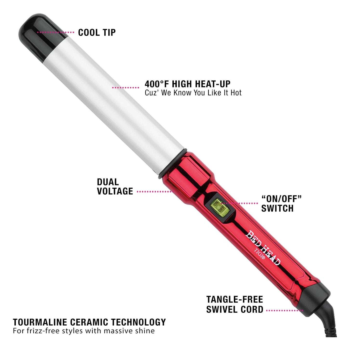 Bed Head Curlipops Clamp-Free Curling Iron | For Tousled Curls, Massive Shine, and Frizz Free Styles | Easy-to-Use Curling Wand for All Hair Types Beauty & Personal Care Bed Head