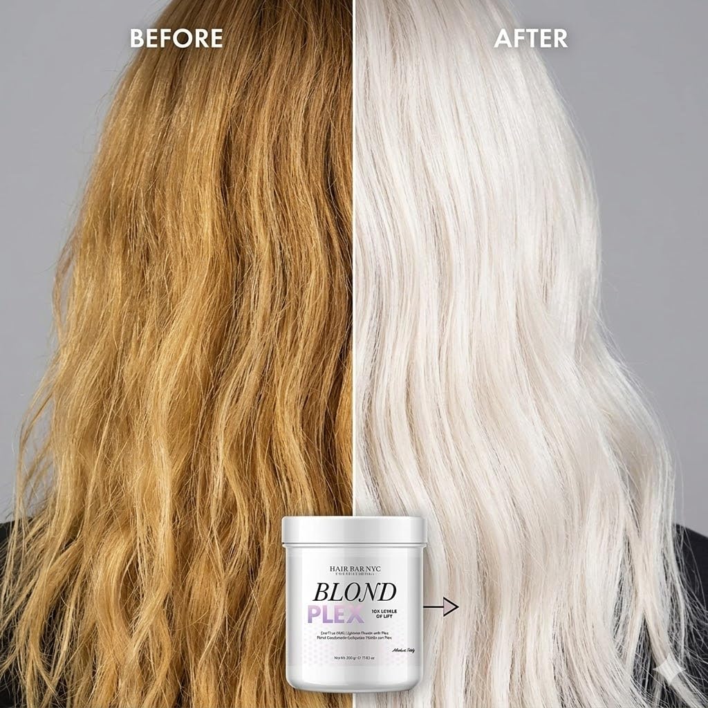 Blond Plex Extreme Lifting 10X Levels Violet Dust Free Lightener Powder Made in Italy 500g /17.63oz Professional Hair Lightening, Maximum Lift Beauty & Personal Care Hair Bar NYC