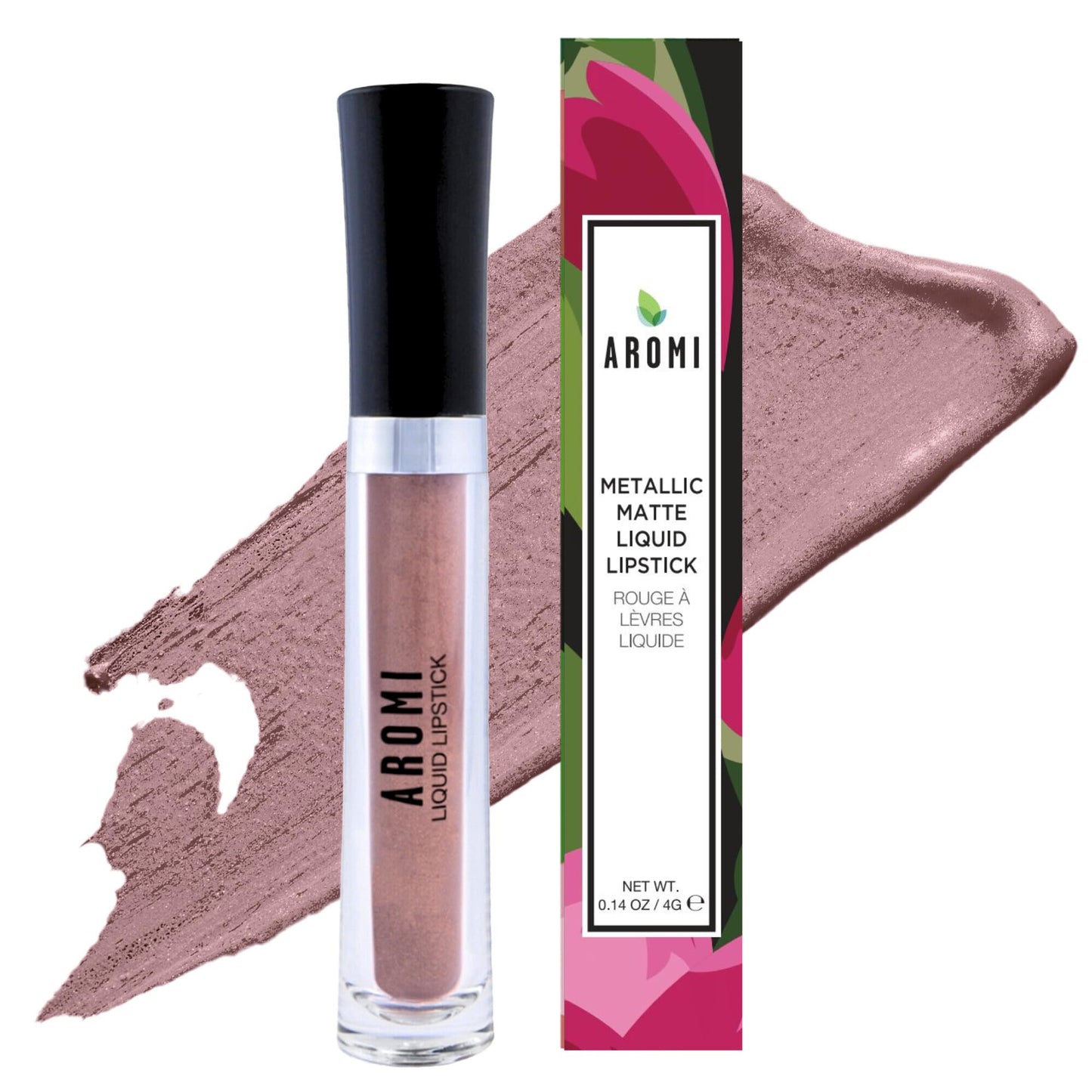 Aromi Metallic Liquid Lipstick | Light Brown Nude Lip Color for Women, Shimmery Finish (Brown Sugar) Beauty & Personal Care Aromi