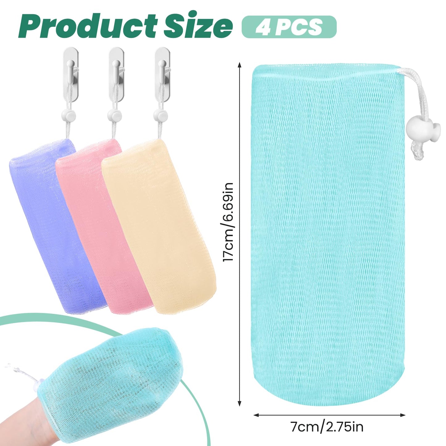 8 Pcs Mesh Soap Bags, Bar Soap Saver Bags, Bubble Foaming Nets Pocket with Drawstring for Facial Cleaning Body Wash (Multicolor) Beauty and Personal Care Tweruna