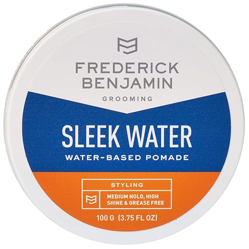 Frederick Benjamin Sleek Water Pomade for Men, Light & Easy to Apply Water Based Hair Pomade, Medium to Strong Hold, High Shine, Grease Free, Infused Beauty & Personal Care Frederick Benjamin
