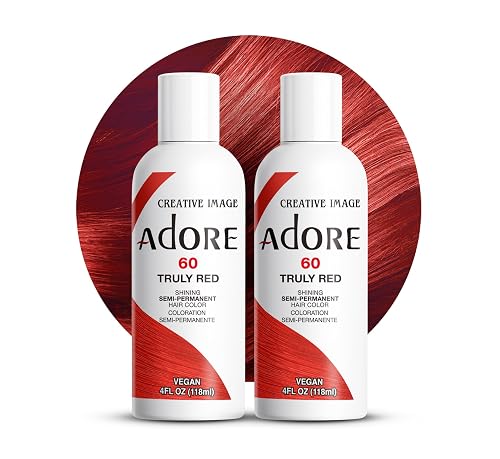 Adore Semi Permanent Hair Color (060 Truly Red) (2 Pack) | Vegan & Cruelty-Free Red Hair Dye | No Ammonia, No Peroxide, No Alcohol | 4 Fl Oz Beauty & Personal Care Adore