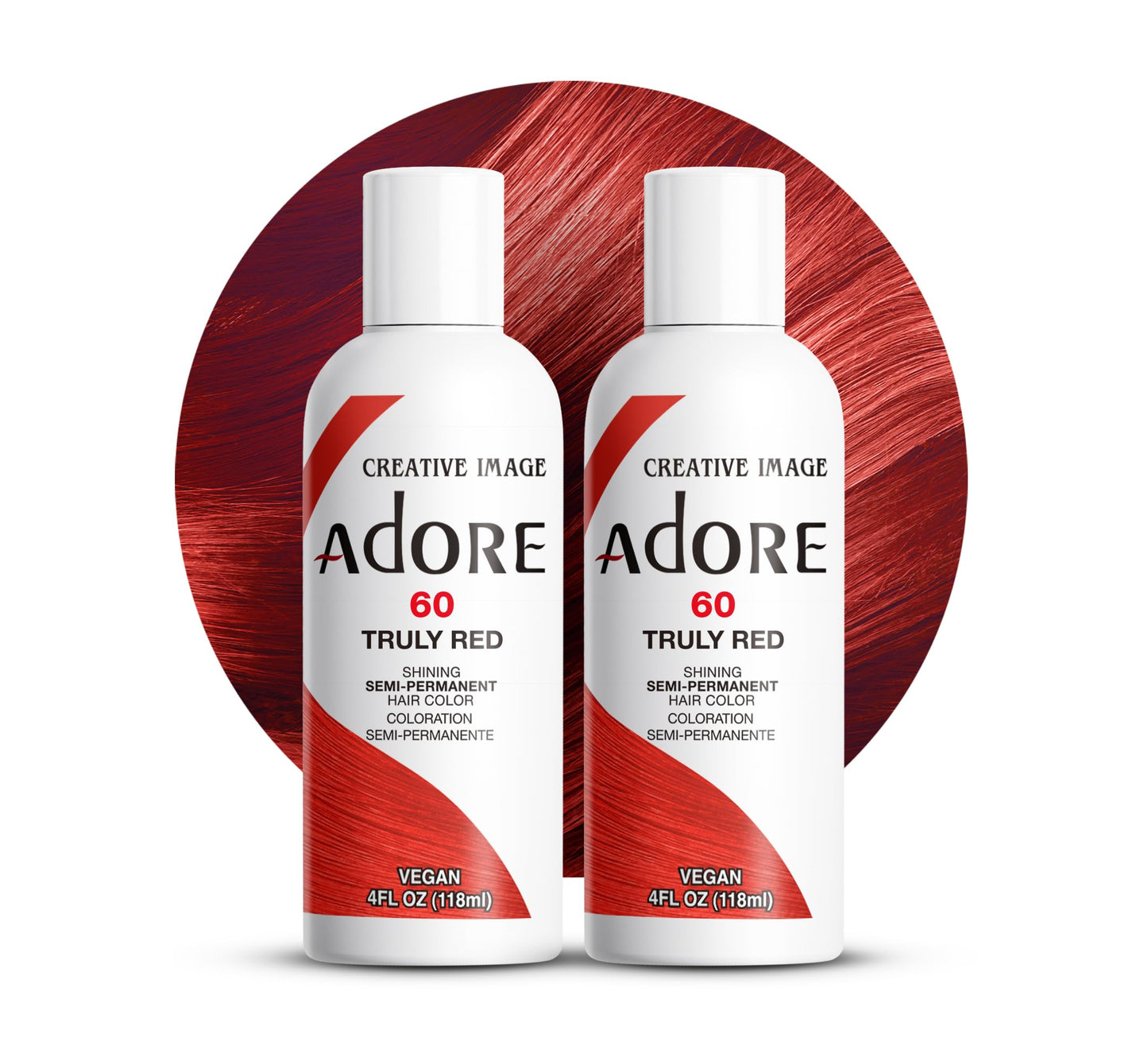 Adore Semi Permanent Hair Color (060 Truly Red) (2 Pack) | Vegan & Cruelty-Free Red Hair Dye | No Ammonia, No Peroxide, No Alcohol | 4 Fl Oz Beauty & Personal Care Adore