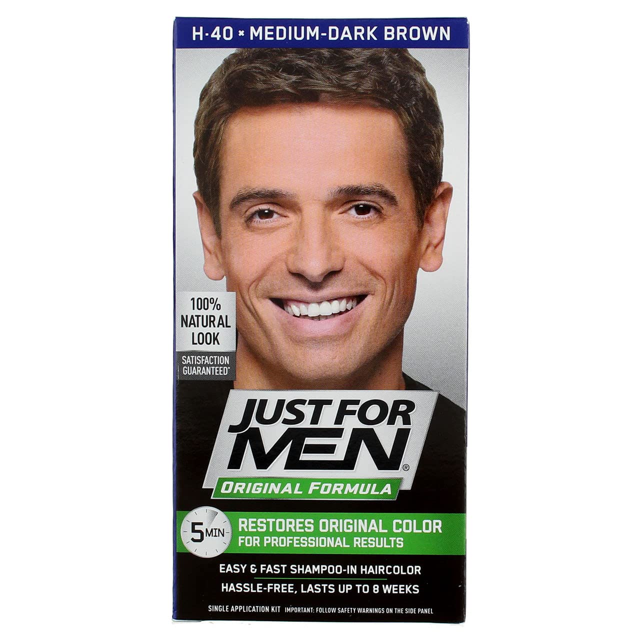 JUST FOR MEN Hair Color H-40 Medium Dark-Brown 1 ea (Pack of 7) Beauty & Personal Care Just for Men