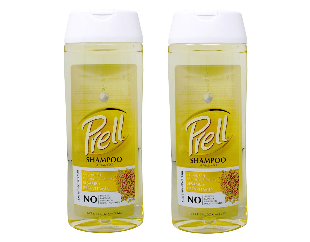 Prell Sesame + Pro-Vitamin Shampoo for Thinning Hair, Color Safe, Volumizes & Restores 13.5 fl. oz. (Pack of 2)