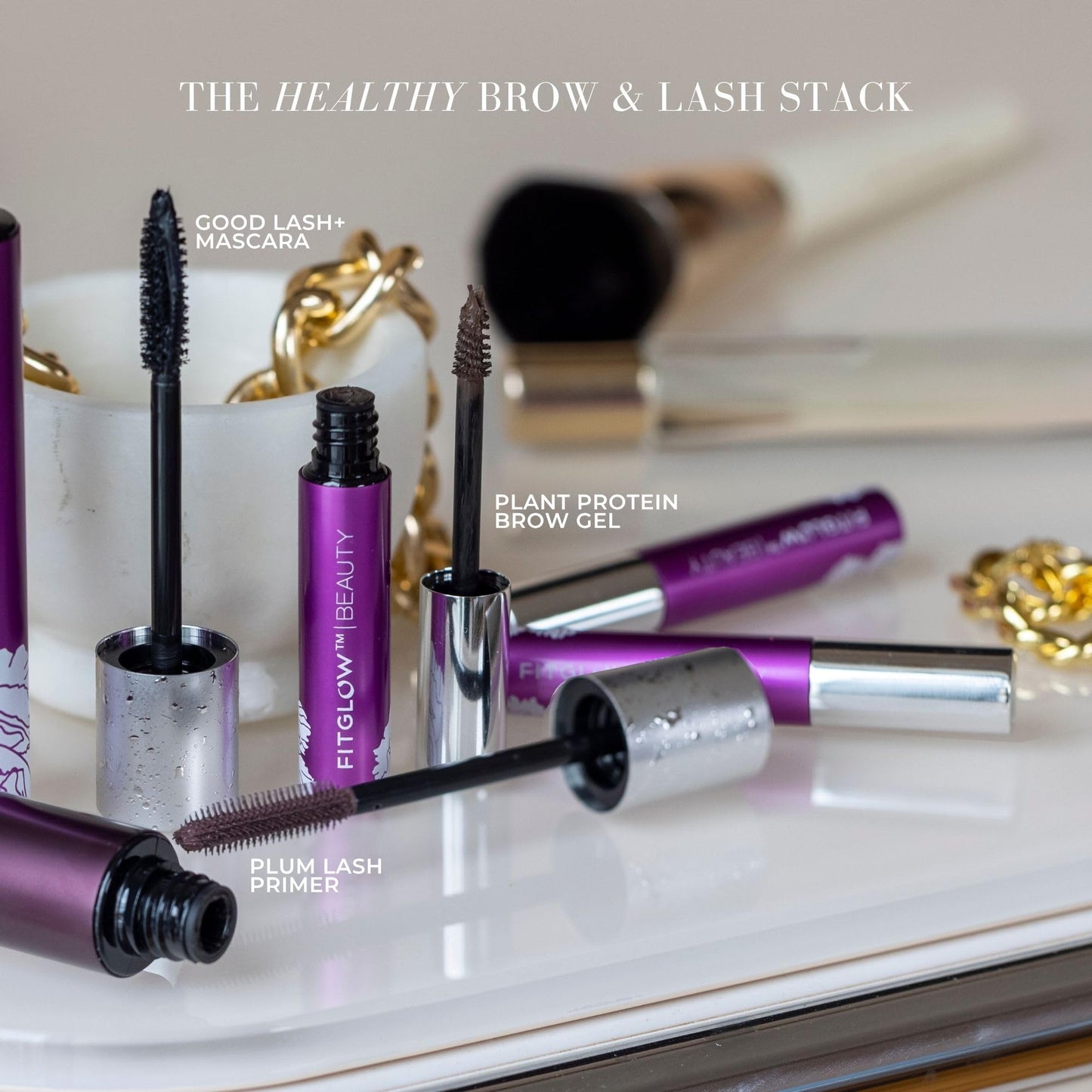 Fitglow Beauty Plum Lash Primer | Vegan Volumizing & Conditioning Eyelash Primer | Unique Purple Hue Blends Seamlessly | Natural Fuller Thicker Beauty & Personal Care FITGLOW