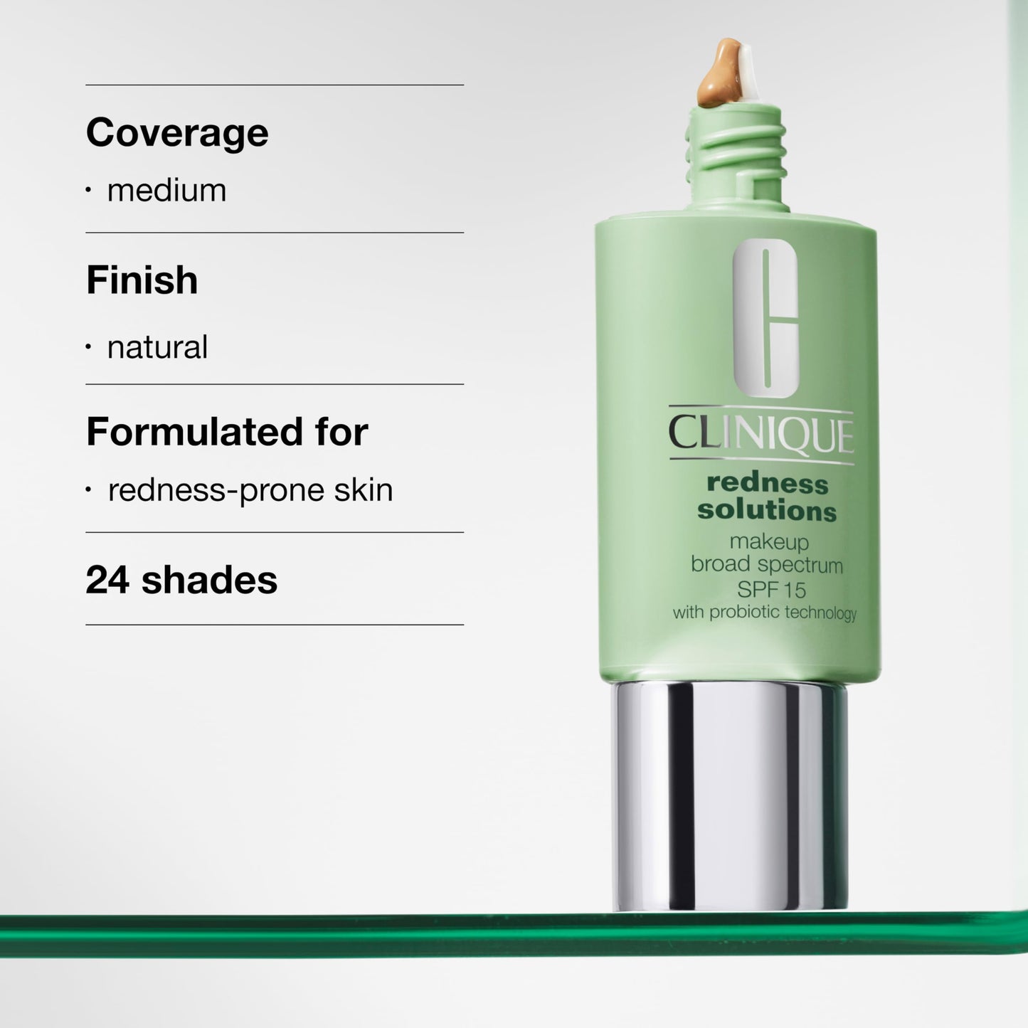 Clinique Redness Solutions Liquid Foundation Makeup Broad Spectrum SPF 15 With Probiotic Technology For Redness-Prone Skin| Medium Coverage + Natural Beauty & Personal Care Clinique