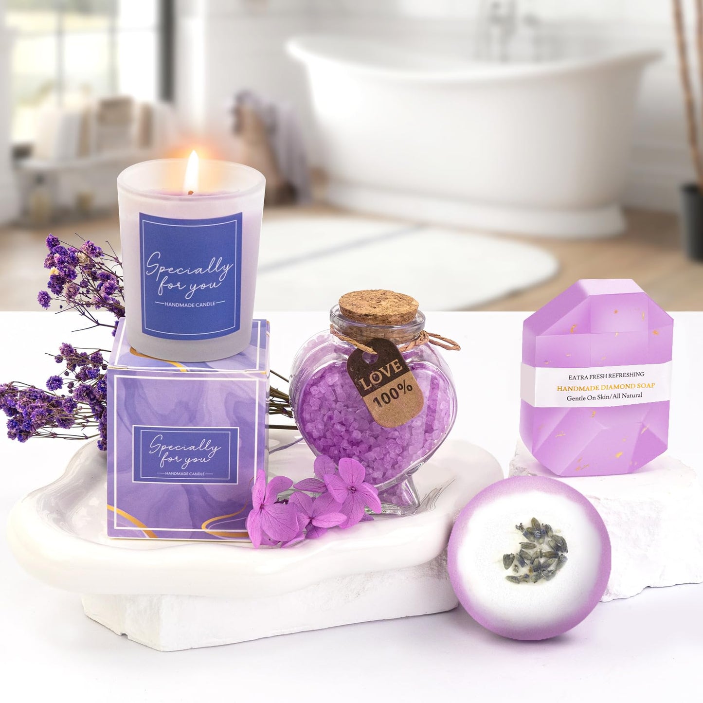 Spa Gifts for Women, Lavender 16 Pcs Mothers Day Gifts for Mom Wife Friend Daughter Sister, Self Care Gift Baskets for Women, Thank You, Get Well Beauty and Personal Care Betem