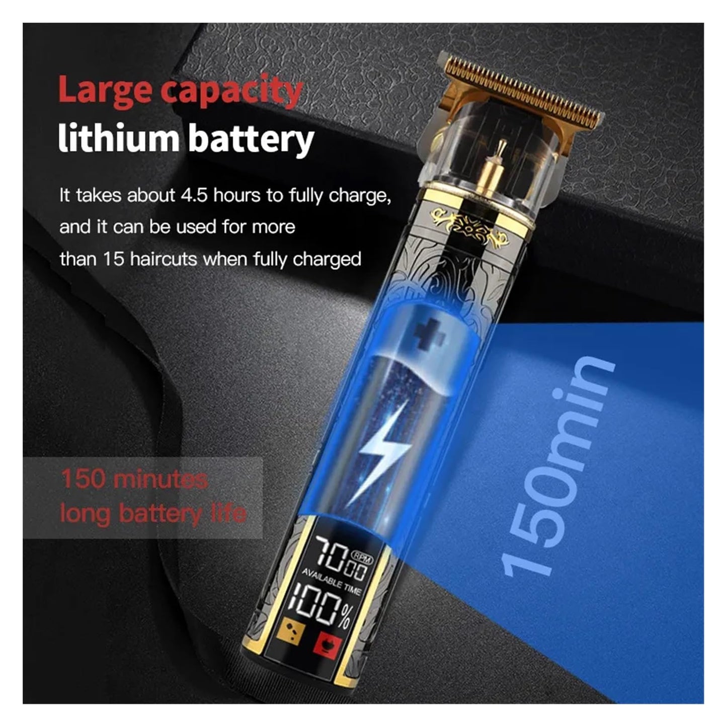 Razors Hairdresser LCD Electric Scissors USB Charging Electric Scissors Retro Oil Head Carving Hairdresser Manufacturer Wholesale Care(Medusa D) Beauty and Personal Care EWKYLSEM