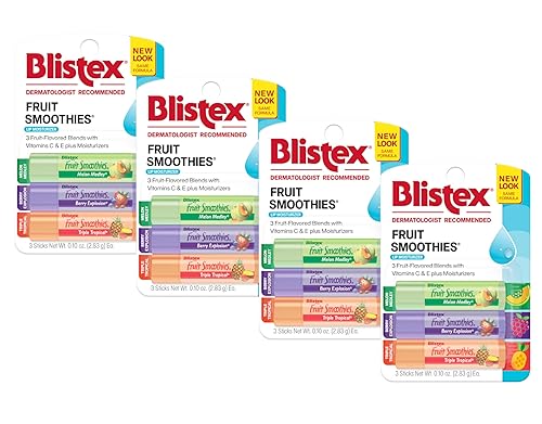 Blistex Fruit Smoothies Lip Moisturizers 3 Sticks 0.10 oz each Pack of 4 Beauty & Personal Care Blistex