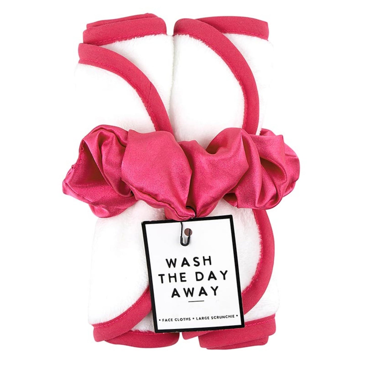 Bella Sleep + Spa Reusable Makeup Remover Facial Cloths and Scrunchie Facial Care Set, 3-Piece, Hot Pink Beauty & Personal Care Bella Sleep + Spa