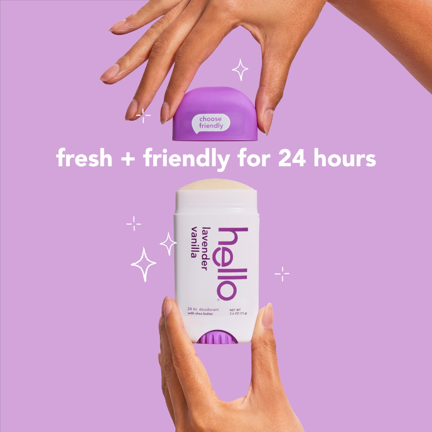 hello Lavender Vanilla Aluminum Free Deodorant for Women and Men with Shea Butter, 24-Hour Freshness, Baking Soda Free Deodorant, Dermatologically Beauty and Personal Care hello