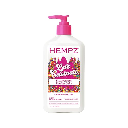 Hempz Body Lotion - Buttercream Vanilla Cake Celebration - Limited Edition Daily Moisturizing Cream, Shea Butter, Aloe - Skin Care Products, Hemp Seed Beauty & Personal Care Hempz