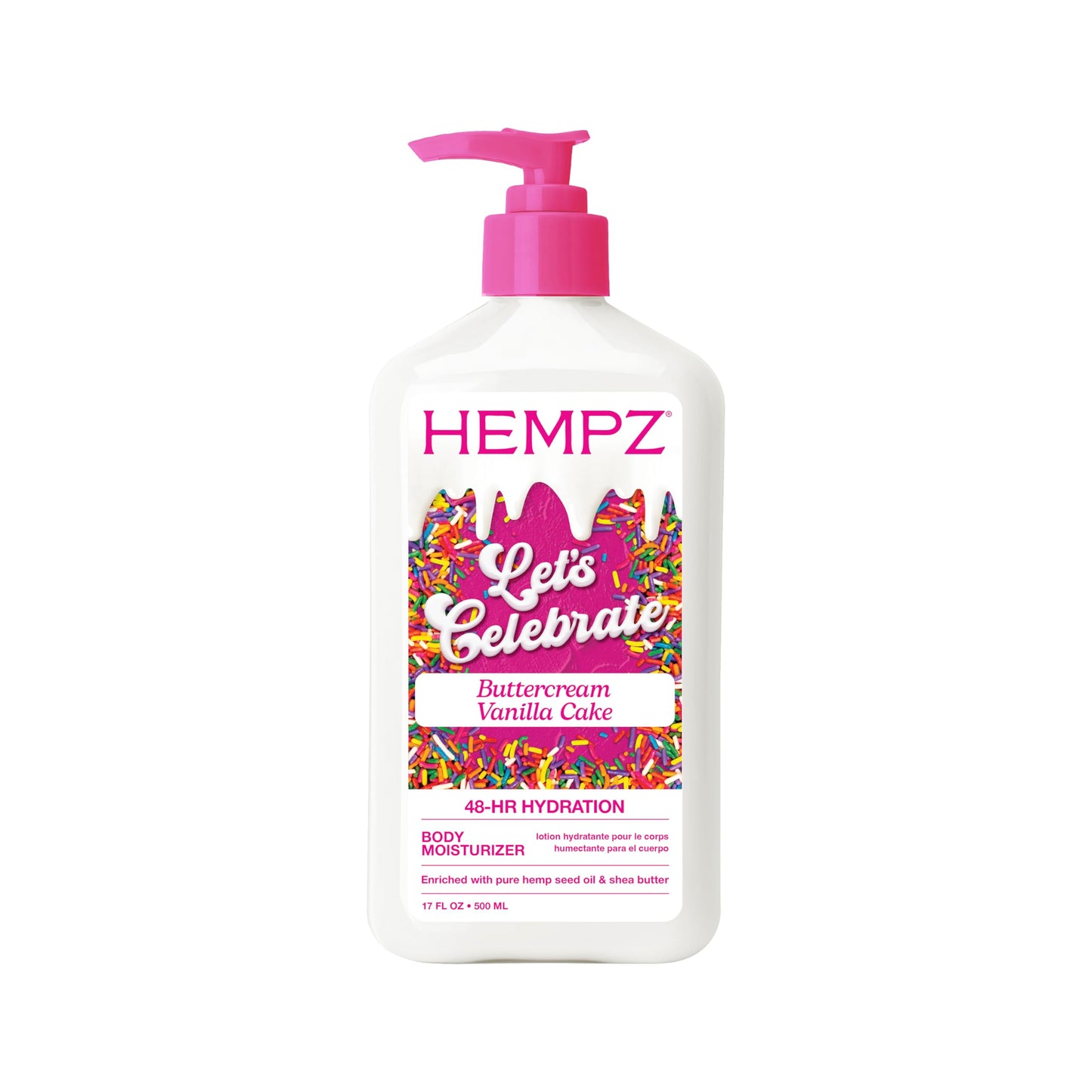 Hempz Body Lotion - Buttercream Vanilla Cake Celebration - Limited Edition Daily Moisturizing Cream, Shea Butter, Aloe - Skin Care Products, Hemp Seed Beauty & Personal Care Hempz