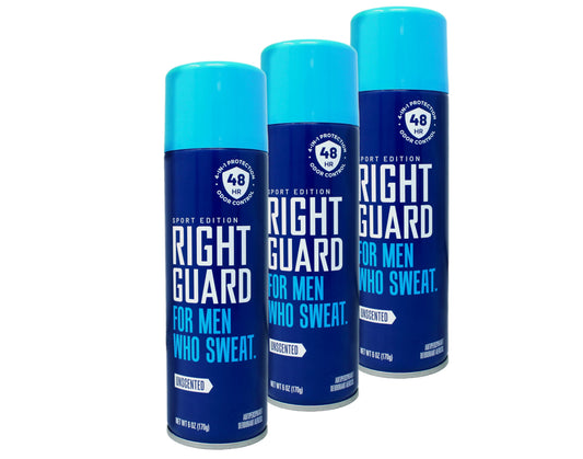 Right Guard Sport 6 Ounce Aerosol Unscented 48Hr Antperspirant (Pack of 3) Beauty and Personal Care Right Guard
