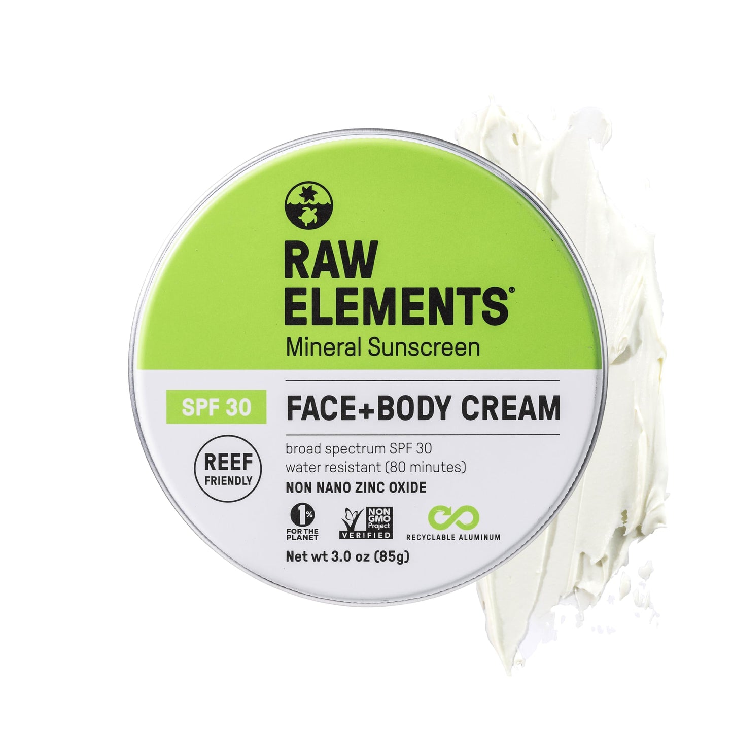 Raw Elements Face and Body Mineral Sunscreen SPF 30 Tin, Organic Sunblock Daily Protection, Non Toxic Reef Safe, Water Resistant, Cruelty Free Beauty & Personal Care Raw Elements