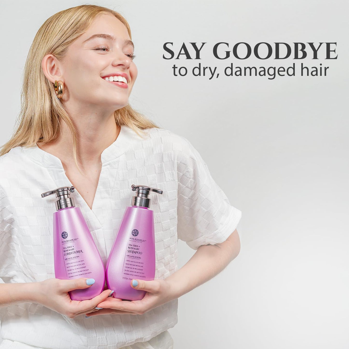 Tea Tree Oil Shampoo and Conditioner Set - Rosemary Oil Shampoo and Conditioner Hair Growth Shampoo for Women - Natural Shampoo for Thinning Hair Beauty & Personal Care Nuva Botanicals