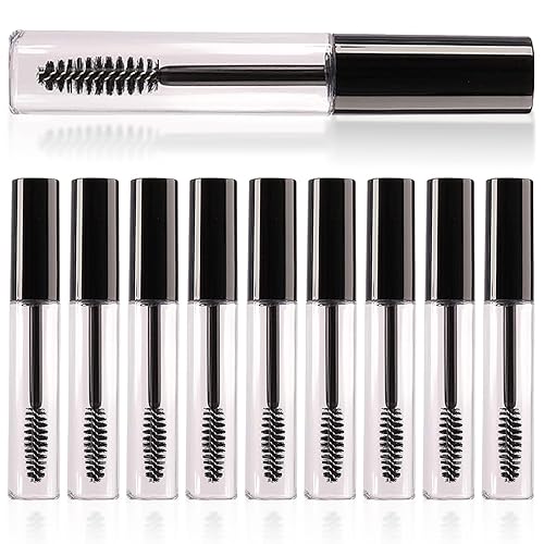 Coobbar 10ml 10pcs Empty Eyelashes Mascara Tube Vial Liquid Plastic Bottle Cosmetic Container With Black Cap Beauty & Personal Care Coobbar