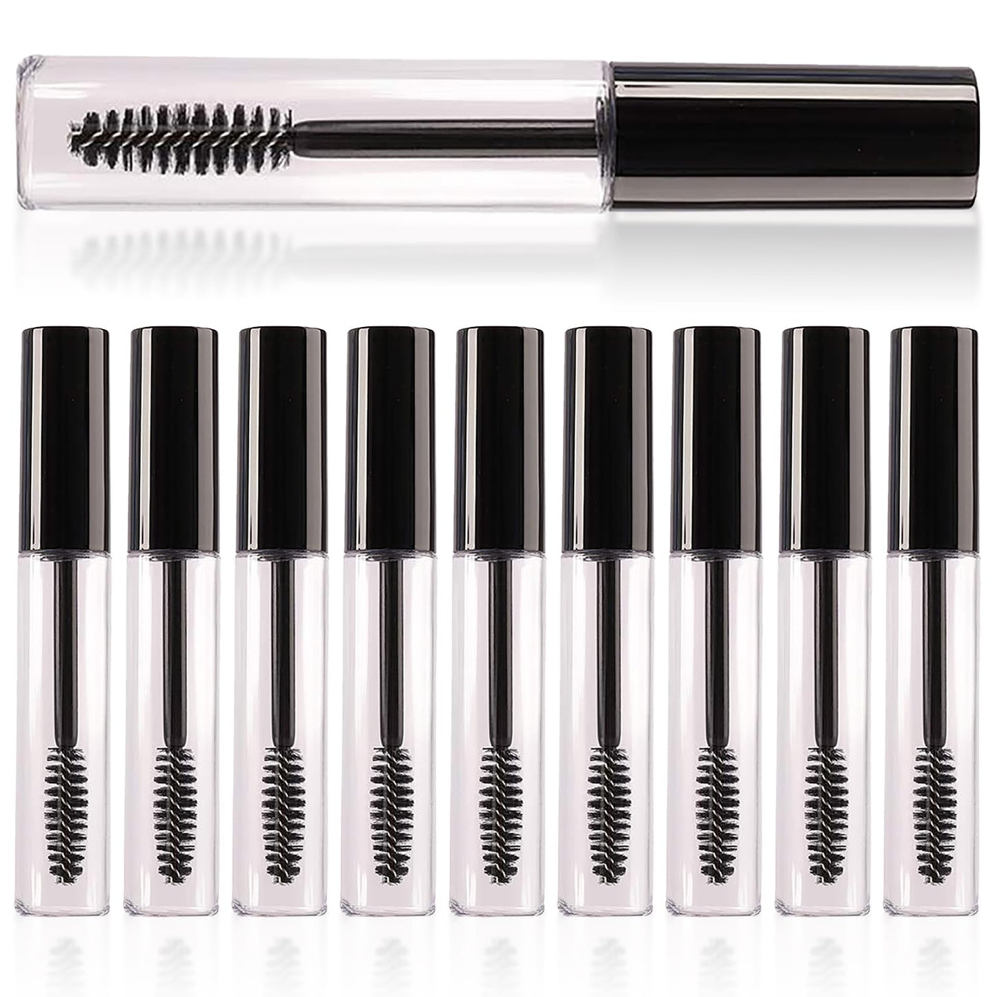 Coobbar 10ml 10pcs Empty Eyelashes Mascara Tube Vial Liquid Plastic Bottle Cosmetic Container With Black Cap Beauty & Personal Care Coobbar