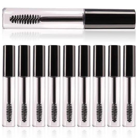 Coobbar 10ml 10pcs Empty Eyelashes Mascara Tube Vial Liquid Plastic Bottle Cosmetic Container With Black Cap Beauty & Personal Care Coobbar